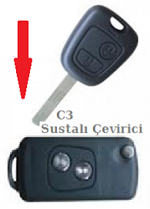 Citroen C3 Sustalı Anahtar Çevirici
